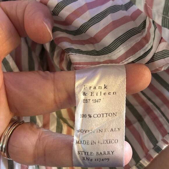 Frank & Eileen Size S Barry Button Front Up Shirt Stripes Striped Long Sleeves - Picture 5 of 6